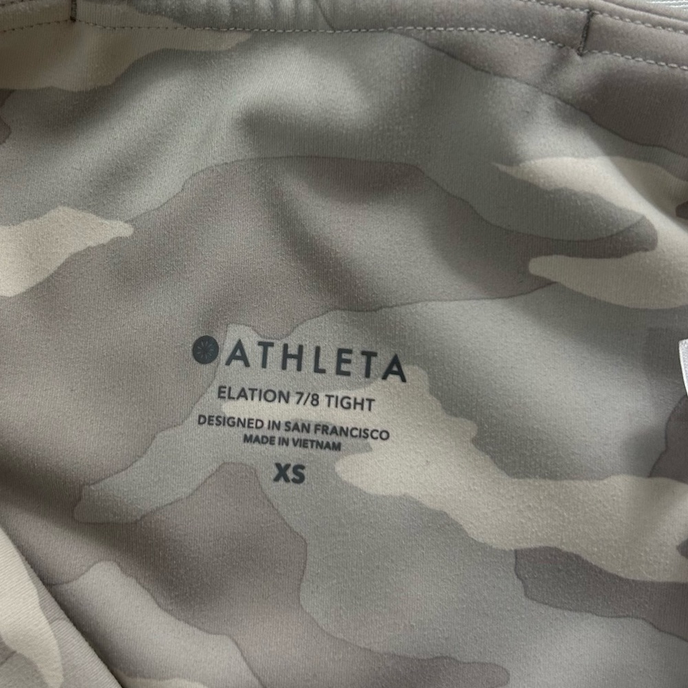 Athleta Elation 7/8 Tight Camo Leggings Women’s Size XS Tan‎ Beige - Picture 7 of 14